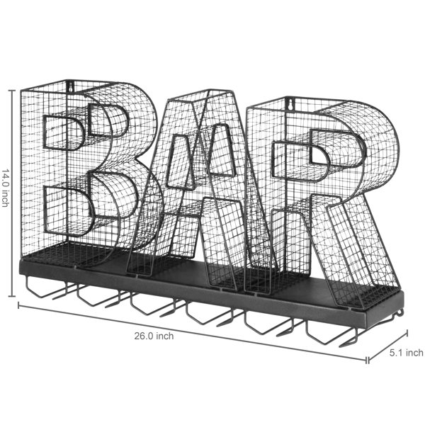 17 Stories Keeshawn Wall Mounted Wine Glass Rack in Black & Reviews